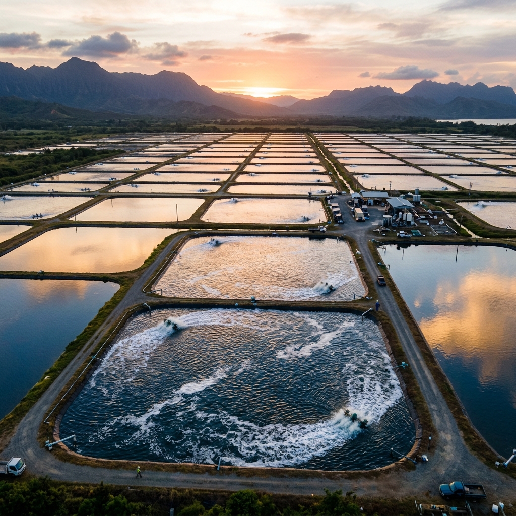 Shrimp Aquaculture Farm Ponds